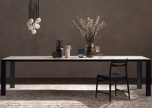 Contemporary table ATELIERmarblelacquered wood baserectangular
