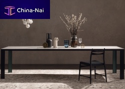 Contemporary table ATELIERmarblelacquered wood baserectangular
