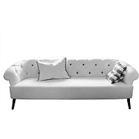 Chesterfield sofa BUTTONfabricwhite2-person