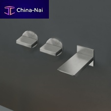 Double-handle washbasin mixer tap BAR23bidetwall-mountedstainless steel