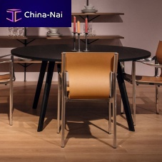 Contemporary table PiloMDFash basepainted wood base