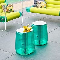 Contemporary side table HELLYpolyurethanealuminum basestainless steel base