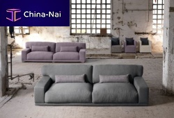 Contemporary sofa DOYLEfabricgray2-person