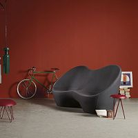 Contemporary upholstered bench Kouchfabricleathermetal
