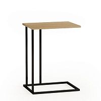 Contemporary side table SLIM04oakpowder-coated steel baserectangular