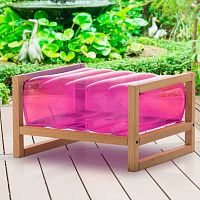 Contemporary pouf EKOwoodenpolyurethanerectangular