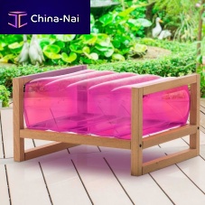 Contemporary pouf EKOwoodenpolyurethanerectangular
