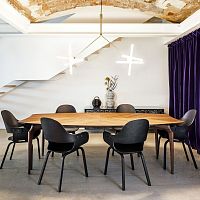 Contemporary table GAULINO MDFwood veneerwalnut base