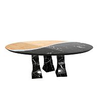 Marble dining table SOLEIL DININGcontemporarymarble baseelliptical