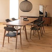 Contemporary dining table TENwalnutashash base