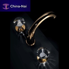 Double-handle washbasin mixer tap 72 005McountertopmetalSwarovski® crystal