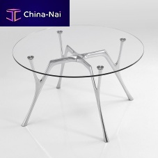Contemporary table PEGASO GLASStempered glassaluminum baserectangular