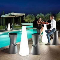 Contemporary bar stool DOTpolyethylenewith footrestwhite