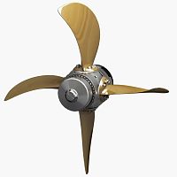 Ship propeller auto-featheringshaft drive4-blade